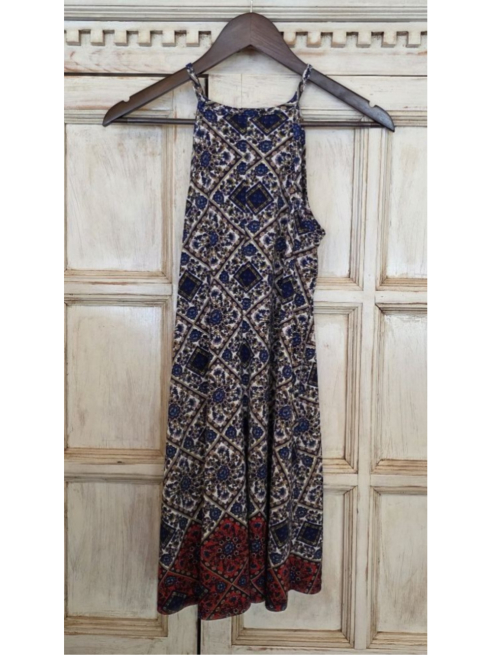 Women's Xhilaration Mini Dress XS Blue Red Patterned